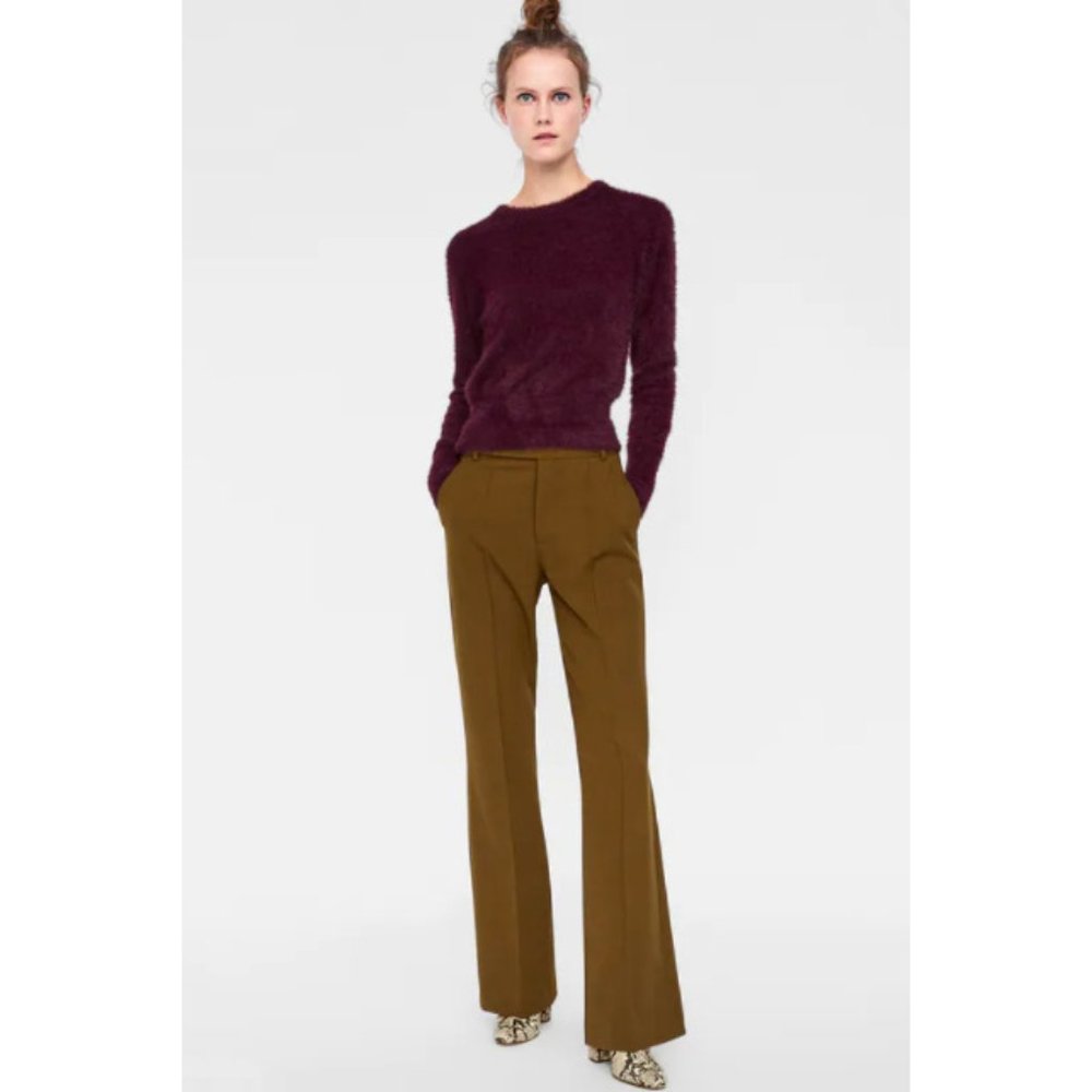 ~SOLD~ Zara Fuzzy Burgundy Sweater